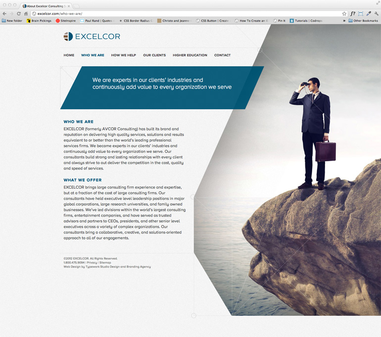 Excelcor CMS Web Design - About Page