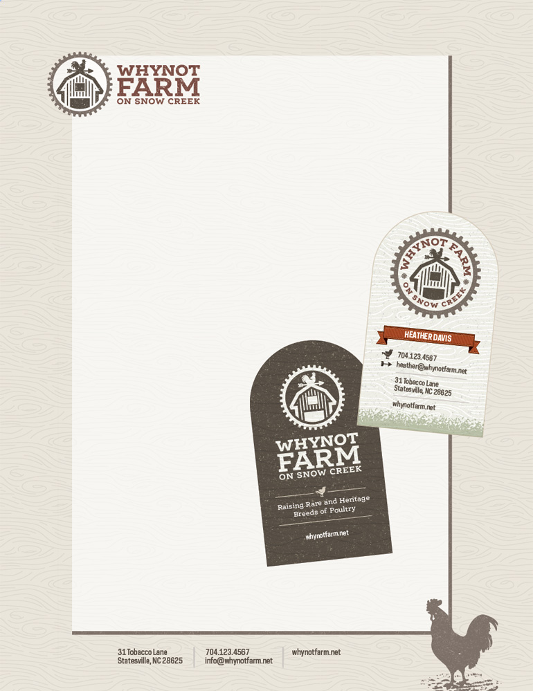 WhyNot Farms Business Card and Stationary Design