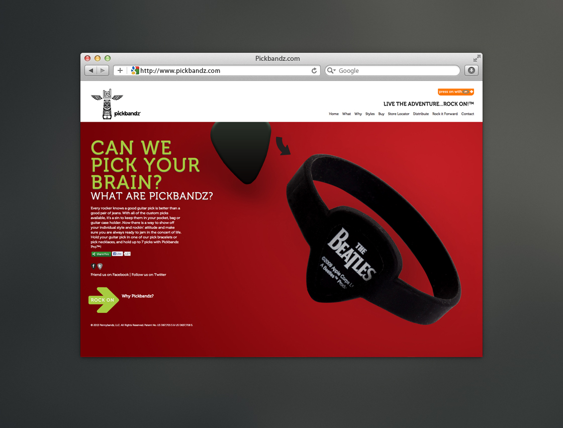 Pickbandz CMS Web Design