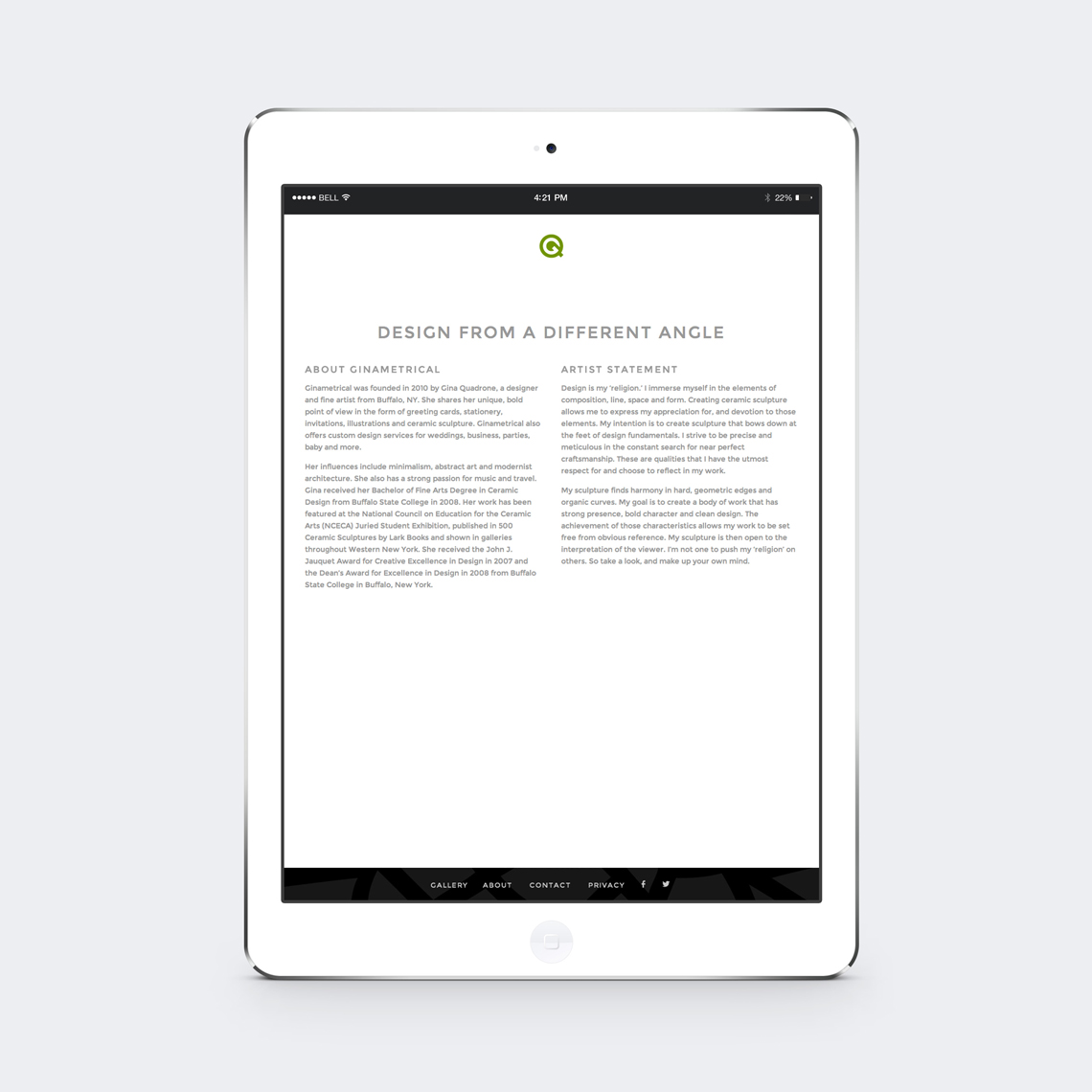 Ginametrical CMS Web Design