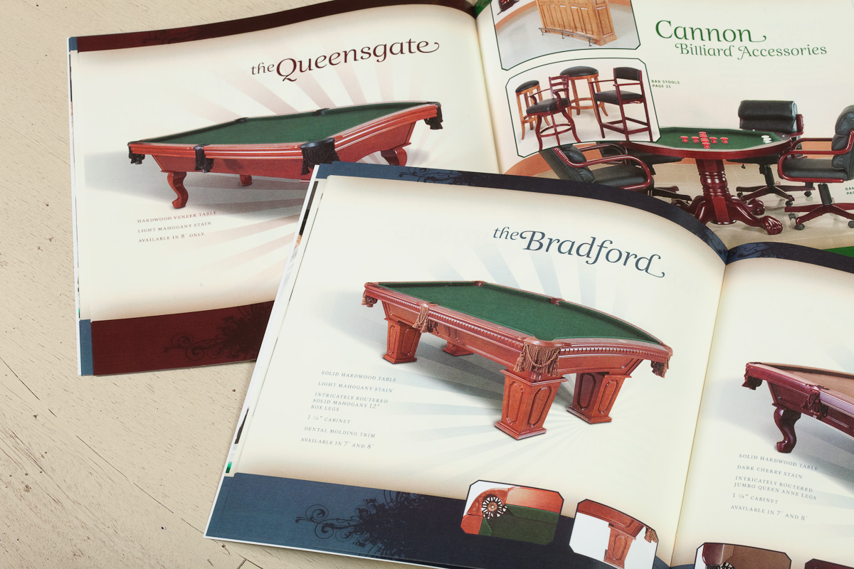Cannon Billiards Table Catalog Design