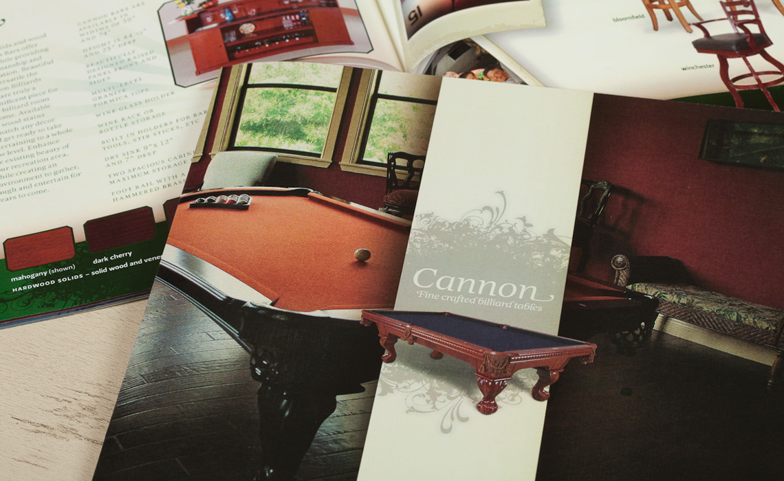 Cannon Billiards Table Catalog Design