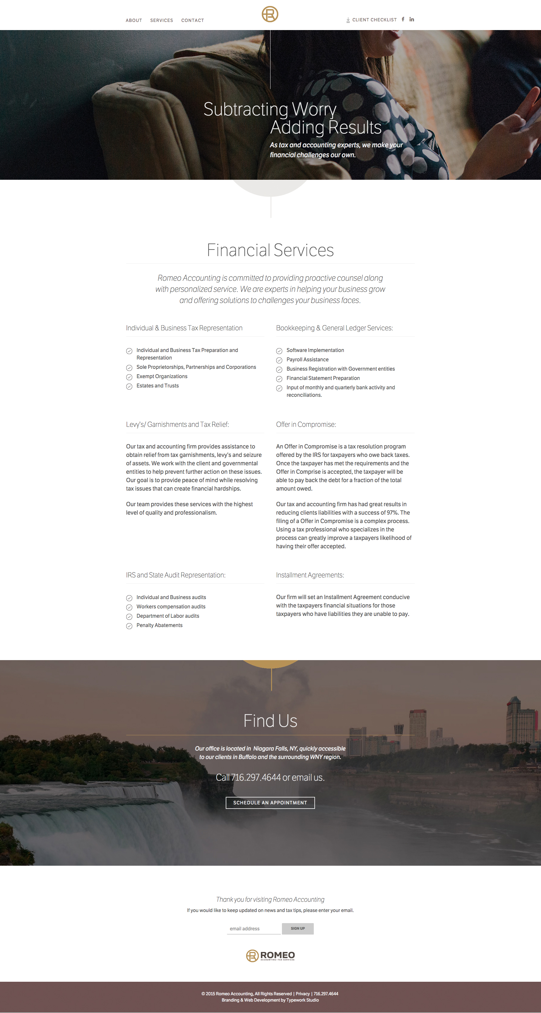 Romeo Accounting Services CMS Web Design by Typework Studio Design Agency