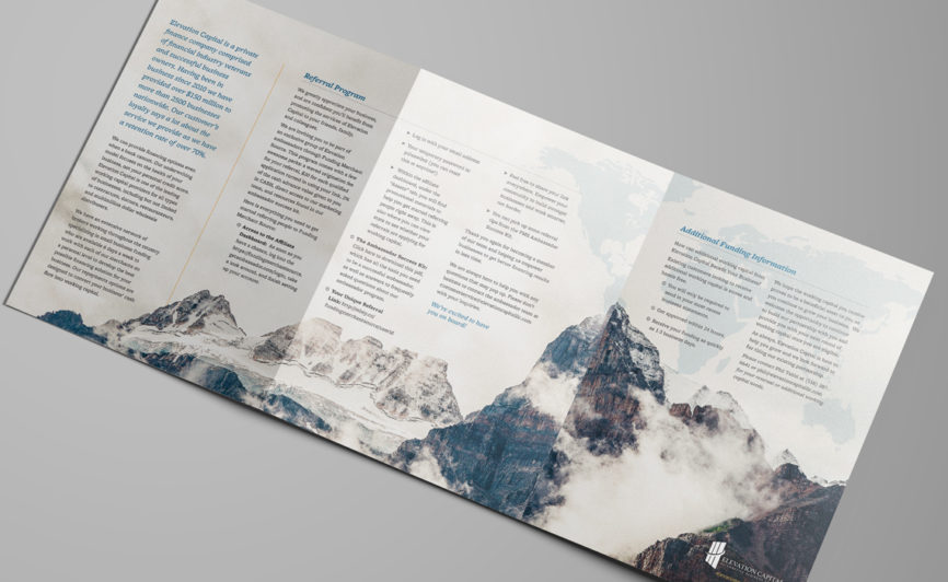 Elevation Capital Funding Brochure Design by Typework Studio