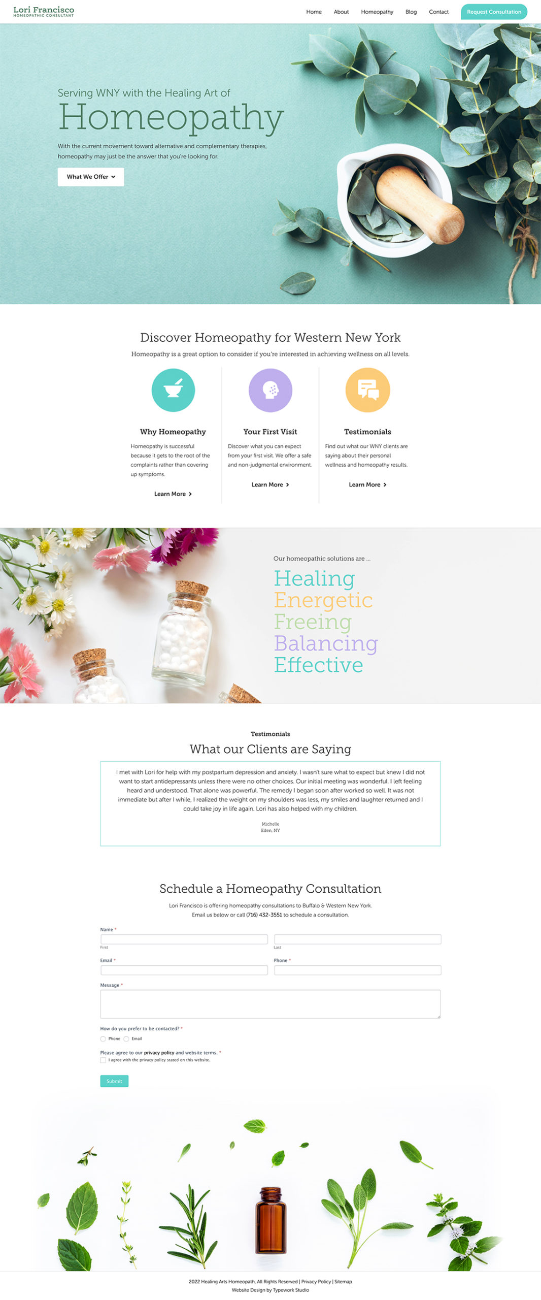 Healing Arts Homeopath CMS Website Design