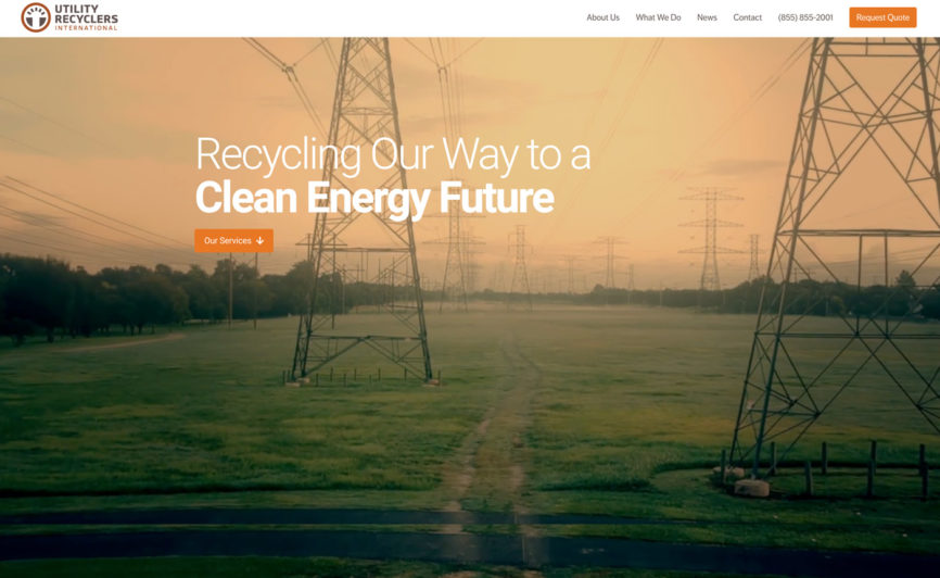 Utility Recyclers CMS Website Design by Typework Studio, Buffalo, NY